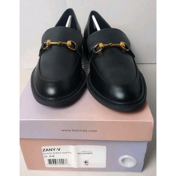 Women's Lisa Vicky Nordstrom Zany-V Loafers Black Sheep Nappa - Picture 2 of 12